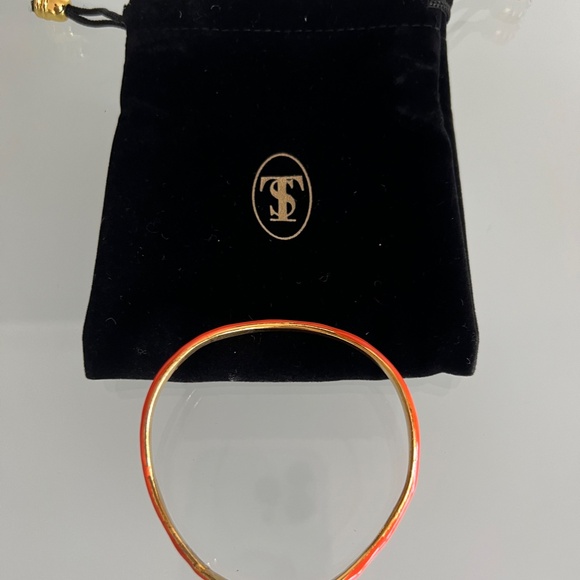 SYLVIA TOLEDANO Flow 22K Gold-Plated & Enamel Bracelet Orange - Picture 4 of 6